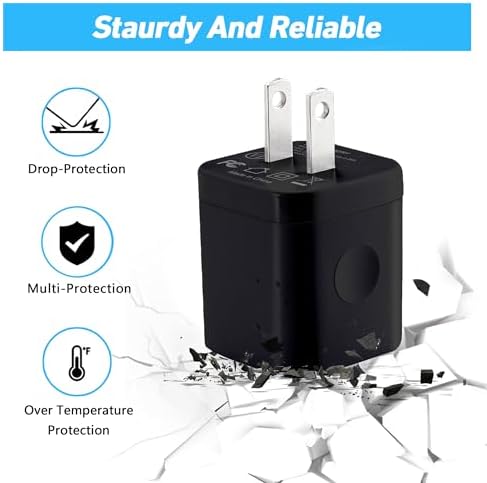Fast Charging Dual Port USB Wall Charger 4-Pack – 2.1 A Power Adapter for i Phone 14, Samsung, Android Devices – Compact & Reliable Charging Block for Home and Travel – Enhanced Compatibility for Busy Lifestyles