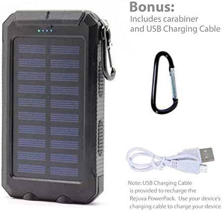 Ultimate Solar Power Bank for Samsung Galaxy A51 – 10000 m Ah Jet Black Backup Charger, Eco-Friendly Solar Rejuva Power Pack with Dual USB Ports for On-the-Go Charging, Perfect for Outdoor Adventures and Emergencies