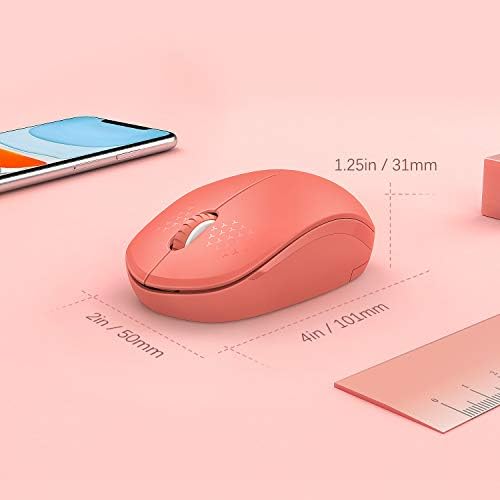 Light Blue Wireless Mouse – Ultra-Quiet 2.4 GHz Noiseless Computer Mouse with USB Receiver for Seamless Windows Experience – Portable, Ergonomic Design for Home, Office, or Travel