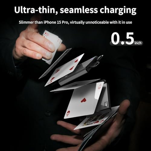 Ultra-Slim Magnetic Power Bank – 10,000 m Ah Portable Charger with Built-In Cable for i Phone 15/14/13/12 – Fast 20 W USB-C Two-Way Charging, Lightweight & Compact Design in Stylish Gray – Essential Travel Power Solution