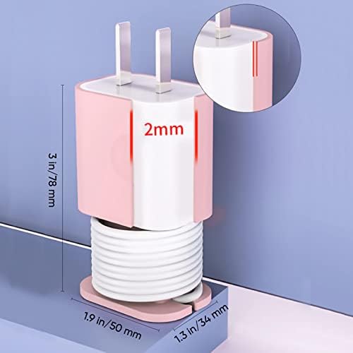 4-Pack Premium Silicone Charger Protector & Cord Organizer for i Phone – 2-in-1 Adapter Case with Snapback Winder, Perfect Fit for 18 W/20 W Chargers – Tangle-Free Design for Home, Office & Travel – Durable & Stylish Charging Accessory