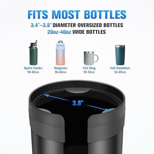 Car Cup Holder Phone Holder, Universal Adjustable Cell Phone Cup Holder Expander for Car, Fits All 4.0-7.0 Inches Smartphones, Most Bottles 20-40 oz, Black – Enhanced Compatibility and Speed