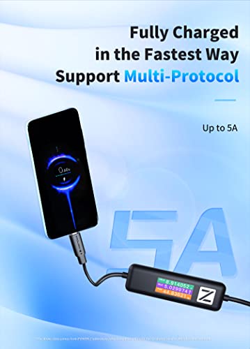 Power-Z AK001 240 W USB PD Charging Test Cable with Color Display – Versatile 5 FT USB-C Tester for Optimal Performance and Compatibility Across All Devices