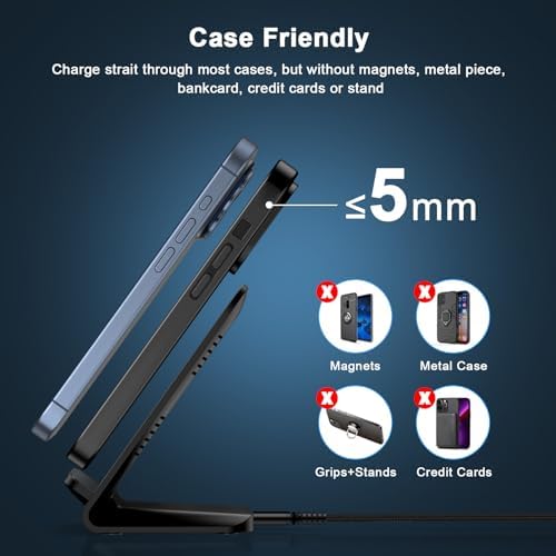 Pixel 9 Pro Fast Wireless Charger Stand – 15 W Universal Charging Station for Google Pixel 9/8/7/6 Series, i Phone 16/15/14/13, Samsung S25/S24/S23/S22 – Sleek Vertical & Horizontal Design with Enhanced Safety Features for Home & Office Use