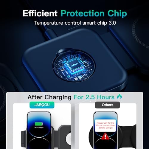 Versatile 3-in-1 Magnetic Charging Station: Travel-Friendly Wireless Charger for i Phone 16/15/14/13/12, Apple Watch & Air Pods 4/3/2 – Foldable & Chic Pink Design for Seamless Power on the Go – Enhanced Speed & Compatibility for All Your Apple Devices