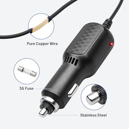 Anina DC 12 V Car Charger for Portable DVD Players – Reliable Cigarette Lighter Adapter for Uninterrupted Family Entertainment on Road Trips – Compatible with Sylvania, DBPOWER, UEME, HDJUNTUNKOR, and DRJ – Essential Travel Power Accessory for Endless Movie Enjoyment