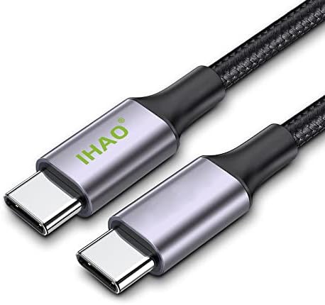 IHAO 60 W USB Type C to Type C Fast Charging Cable with LED Current Indicator – High-Speed Data Transfer for Android & i OS Devices – 39 Inch Universal Charger in Vibrant Green – Durable, Efficient Power Delivery for Modern Tech