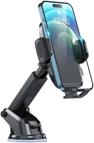 TEKING Advanced Car Phone Holder with Reinforced Metal Hook – Universal Air Vent Mount for i Phone 15/14/13/12 Pro Max & Samsung S24 Ultra – Sleek Translucent Design for Enhanced Aesthetics & Secure Smartphone Fit (120-75 mm) – Effortless Tool-Free Installation & Ultimate Hands-Free Convenience