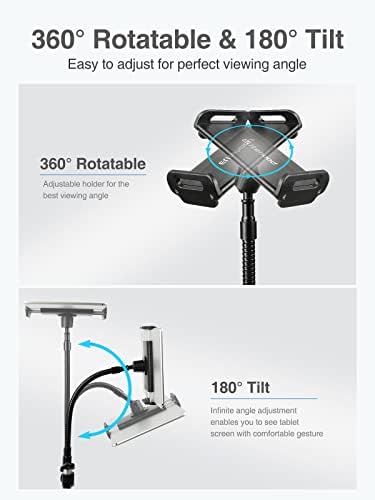 Ultimate 72″ Heavy-Duty Adjustable Tablet Stand – Versatile Tripod for i Pad Pro 12.9, Mini, Air, i Phone & 4.7-13″ Devices – Effortless Height Customization for Presentations and Hands-Free Use