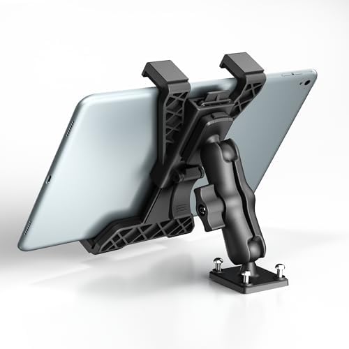 Heavy-Duty OHLPRO Tablet Holder for Trucks – Versatile Drill Base Mount for i Pad & Samsung Galaxy (7″ – 11″) – Perfect for Dashboards, Desks & Commercial Vehicles – Enhanced Stability, Adjustable Viewing Angles & Easy Installation for Ultimate Road Convenience