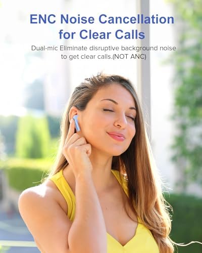 Sleek Rose Gold Wireless Earbuds with Bluetooth 5.3 | 42-Hour Long Battery Life & IPX7 Waterproof Design | Premium Noise Cancelling Earphones for Exceptional Audio | Intelligent LED Display for Seamless Connectivity on i OS & Android