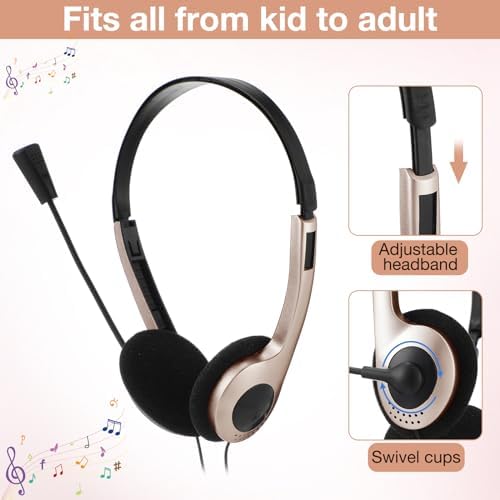 Yunsailing 30-Pack Classroom Headphones with Microphone – Lightweight, Adjustable On-Ear Earphones for Enhanced Student Engagement | Perfect for School, Remote Learning & Group Activities | Durable 3.5 mm Jack for Clear Audio Communication