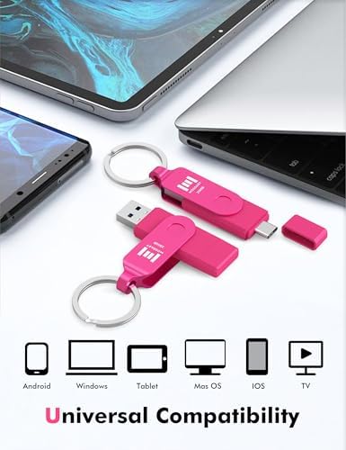 MOSDART 256 GB USB 3.1 Dual Flash Drive – Lightning-Fast Data Transfer for i Phone 15/16, Android, i Pad & Mac Book – Versatile USB-C & A Compatibility – Portable Keychain Design with LED Status Indicator