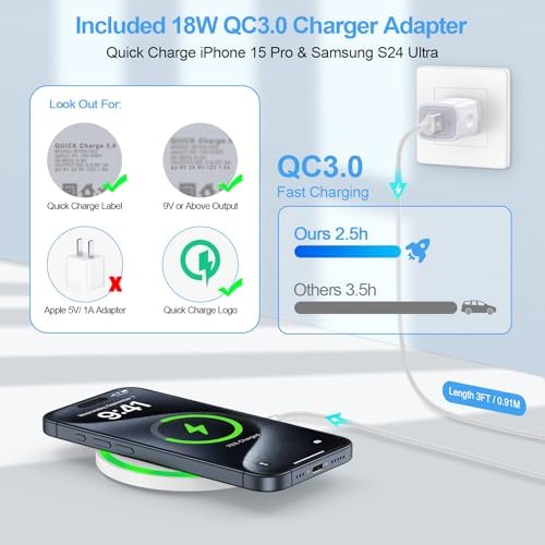 15 W Motorola Fast Wireless Charger Pad for Moto Razr 2025/2024 & Edge Series – Quick Charge 3.0 Compatible, Sleek Design, Safe & Efficient Charging Solution for Modern Devices