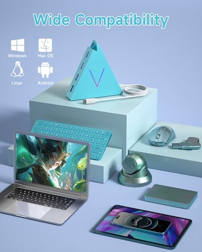 Maximize Your Device Connectivity with the Stylish Dark Purple USB C Hub Tower – 4-Port Splitter Adapter Featuring 2 FT Cable for Mac Book, i Mac, and Surface – High-Speed USB 3.0 Hub for Effortless Multi-Device Management and Enhanced Productivity