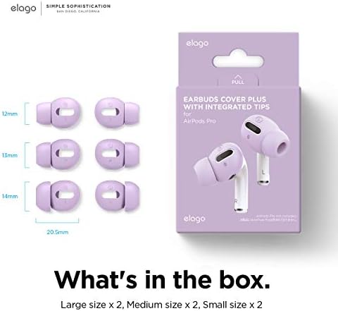 Enhance Your Audio Experience with elago’s Patented Air Pods Pro Ear Tips – 6 Pairs in Dark Grey for Ultimate Comfort and Fit – Anti-Slip Design with Integrated Covers, Compatible with Charging Case, Available in Large, Medium, and Small Sizes for Personalized Listening – Perfect for Audiophiles Seeking Quality and Convenience