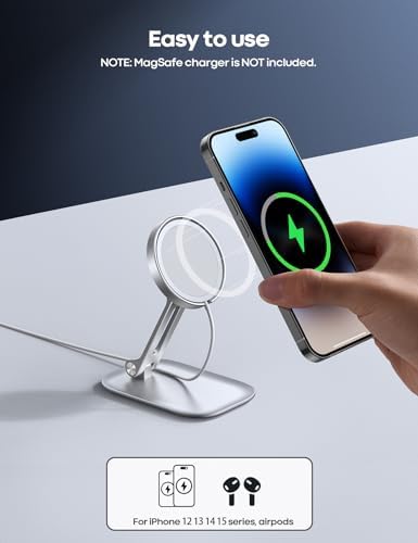 Lamicall [  Aluminum Stable Large Base Phone Stand Holder for Desk, Superb Surface Craftsmanship, Portable Cell Phone Dock, Compatible with 4-10” Cellphone and Tablets, Silver – Enhanced Compatibility and Speed