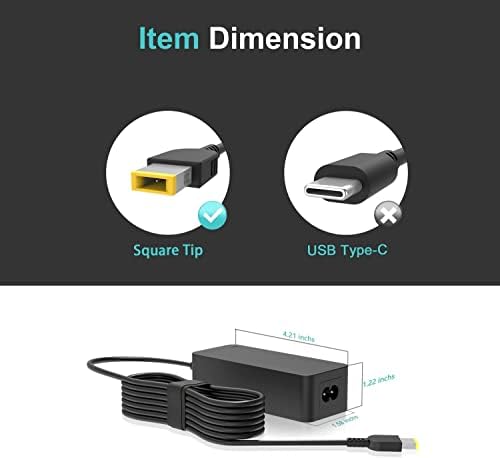 Ultra-Fast 65 W Slim Tip Adapter Charger for Lenovo Think Book Series – Safe, Efficient Power Solution for Models 13 s-IWL, 14-IML, 15-IIL & More – UL Certified for Superior Safety & Compatibility – 30-Day Risk-Free Trial with 12-Month Warranty