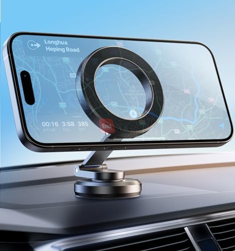 Magnetic Dashboard Phone Holder for Cars – Versatile Rotatable Mount for i Phone 15, 14, 13, 12 Pro Max Plus Mini & All Smartphones – Superior Stability for Hands-Free Navigation and Quick Access