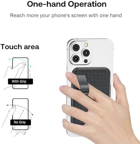 AUROX Mag Safe Phone Grip with Kickstand & Finger Loop – Premium Magnetic Holder for i Phone 12-16 Series in Sleek White – Unmatched Stability & Hands-Free Viewing for Ultimate User Convenience
