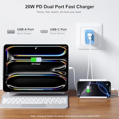 30 W Dual Port USB C Fast Charger Pack – Rapid Charging Adapter for i Phone 16/15/14/13/Pro/Pro Max & i Pad, Enhanced Compatibility with Samsung S21/S22 & Google Pixel – Compact Power Solution for Home, Office & Travel