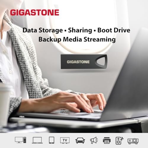 GIGASTONE 64 GB Ultra-Fast Nano Flash Drive Z90 – Compact USB 3.2 Gen 1 Storage Solution with 120 MB/s Speed, Lightweight Metal Design for PC/Mac/TV/Car Compatibility, Perfect for Reliable Data Backup and Quick File Transfers