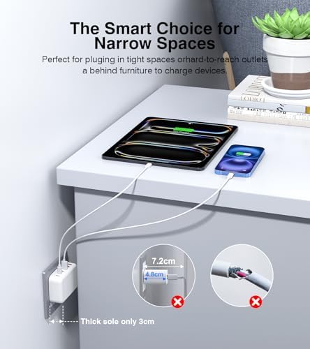 Ultra-Fast 100 W Ga N USB-C Charging Station with 6 Ports – Compact Wall Adapter for i Phone 16/15/14/13 Pro Max, i Pad, Samsung, Pixel, LG – High-Speed Multi-Device Charger with Smart Safety Features – Travel-Friendly Power Hub for Effortless Charging