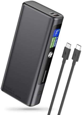 High-Power 130 W Portable Charger – 18,400 m Ah USB-C PD Power Bank with Smart Digital Display for i Phone 16/15/14/13, Samsung, Mac Book & More – Fast Multi-Device Charging Solution for Travel and Remote Work