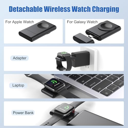 Ultimate 4 in 1 Wireless Charging Station for Samsung & i Phone – Foldable Mag-Safe Charger for Galaxy S24/S23/S22, i Phone 15/14/13/12, Galaxy Watch 7/6/5, Apple Watch & Air Pods – Fast Charging & Enhanced Compatibility for All Your Devices