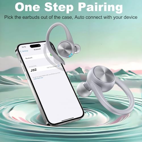 Elevate Your Audio Experience with Game Xtrem Bluetooth 5.3 Wireless Earbuds – Unmatched 60-Hour Battery Life, Deep Bass Sound for Total Immersion, and IPX7 Waterproof Design – Tailored for Active Lifestyles with Secure Over-Ear Hooks for Ultimate Stability and Enhanced ENC Microphone for Clear Calls – Ideal for Fitness Enthusiasts, Runners, and Daily Use.
