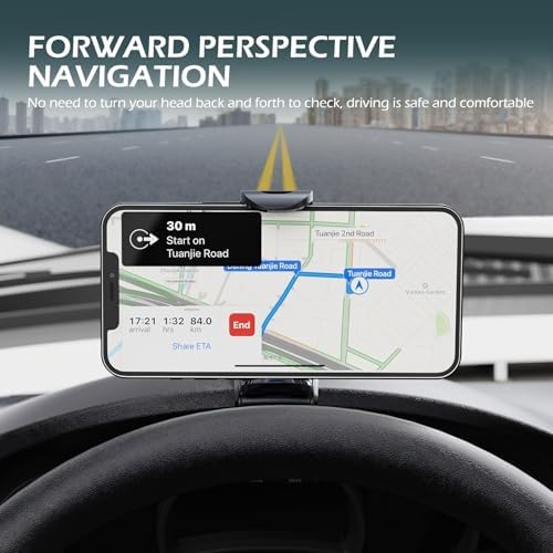 1 PC 360 Degree Rotation Car Dashboard Phone Holder, Universal Clip Mount for 4-7 Inch Smartphones, Secure and Adjustable Car Phone Stand (Black) – Enhanced Compatibility and Speed