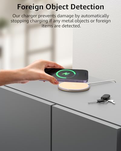 TOZO 2025 Enhanced 15 W Max Fast Wireless Charging Pad – Sleek Gray Charger for i Phone 16/15/14/13/12 Series & Samsung Galaxy S24/S23/S22 – Anti-Slip Design for Secure Charging – Lightweight & Portable Qi-Compatible Accessory for Effortless Power Delivery
