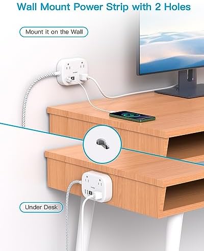 One Beat Cruise Essentials 2025 – Compact Power Strip with 3 AC Outlets and 4 USB Ports (2 USB-C), Ideal for Travel, Dorms, and Cruises – 3 ft Flat Plug Extension Cord, Non-Surge Protector, ETL Certified for Safety and Compatibility