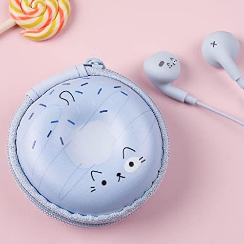 Qear Fun Donut Earbuds for Kids – Charming Wired Headphones with Integrated Microphone and Adorable Donut Storage Case, Ideal for Young Music Lovers and On-the-Go Adventures – Superior Sound Quality and Comfort for All-Day Listening