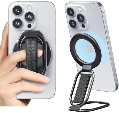 Revolutionize Your Smartphone Handling with the Mindsky Aluminum Alloy Mag Safe Phone Ring Holder – Ultimate Grip for i Phone 16 Pro Max/15/14/13/12 & Android Devices, Lightweight with Secure Finger Strap, Stylish Durability for Everyday Use and Enhanced Safety
