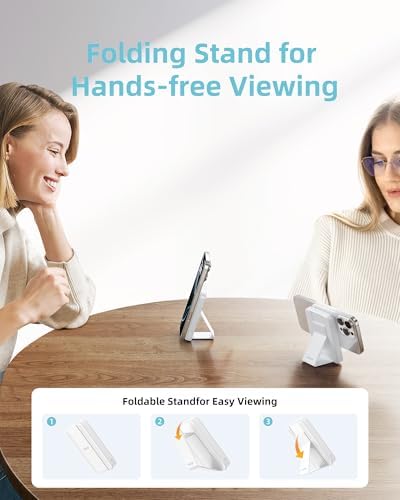 Ultra-Slim Magnetic Wireless Charger with 10,000 m Ah Power Bank and Foldable Stand – Fast Charging for Effortless Device Compatibility and Hands-Free Convenience