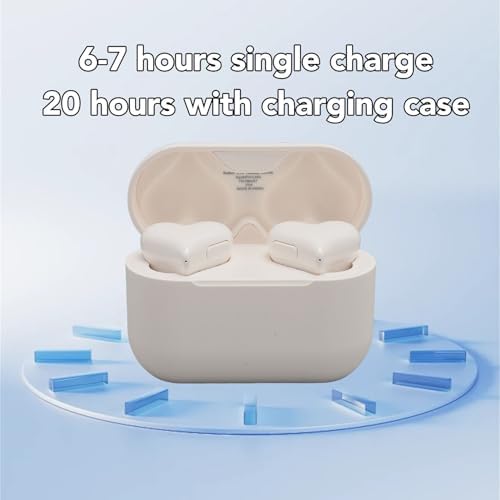Heart-Shaped Bluetooth 5.3 Earbuds for Couples – Stylish Purple Wireless Earphones with Exceptional Hi-Fi Stereo Sound, Advanced Noise-Canceling Technology, and Portable Charging Case for Active Lifestyles and Romantic Escapes
