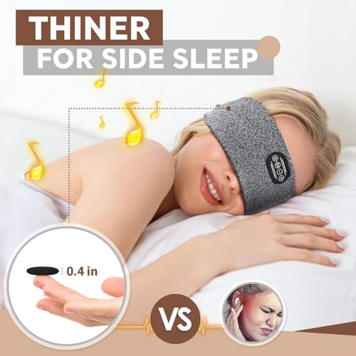 Experience Blissful Sleep with Ever Plus Bluetooth Sleep Headband – Cozy, Wireless Earbuds for Side Sleepers | 10-Hour Battery Life, Adjustable Comfort Fit, and Device Compatibility for Ultimate Relaxation and Sound Therapy