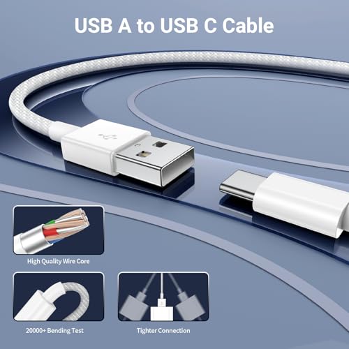 Car Carplay Cable for iPhone 16 15 Pro Max Plus,4Pack [2×3.3FT+2x6FT] Apple USB A to USB C Cable for iPhone 16 15 Pro Max Car Charger Cord Fast Charging Cable for iPad Pro 13/12.9/11/Air – Enhanced Compatibility and Speed