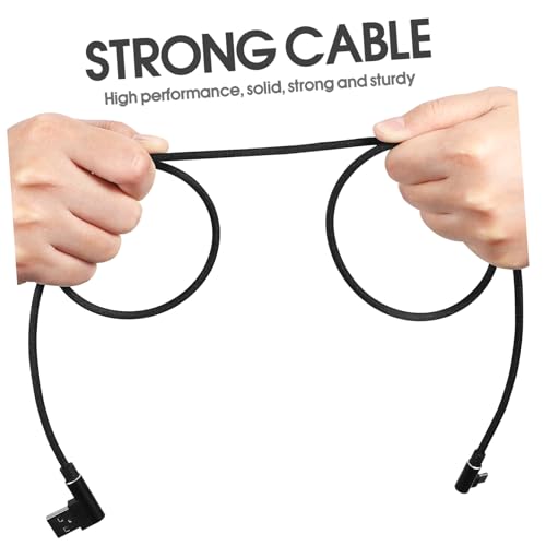 90-Degree USB Micro Cable – 1 m Nylon Braided Right Angle Charger for Universal Phones – Fast 2.4 A Data Transmission – Durable & Tangle-Free Connectivity Solution for Enhanced Performance