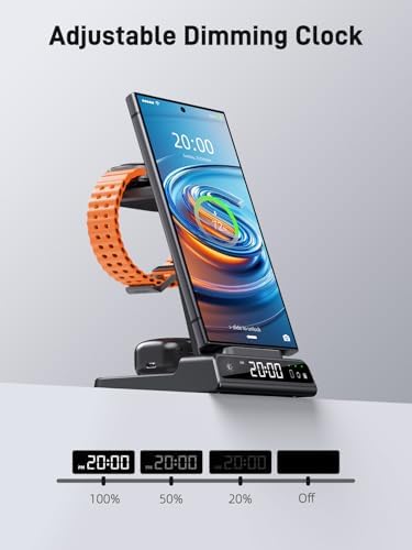 Ultimate 3-in-1 Wireless Charger for Samsung Devices – Fast Charging Station for Galaxy S24 Ultra, S23 Ultra, Z Flip 5, Fold 5, Galaxy Buds & Watch 6/5/4/3 – Effortless Compatibility & Sleek Design for Modern Living