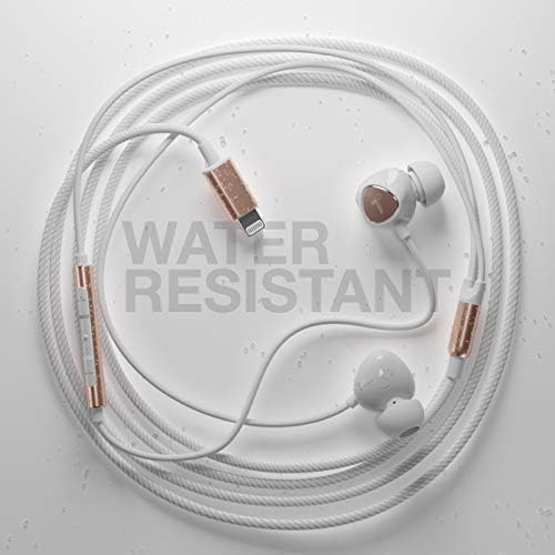 Thore V110 MFi Certified Braided Lightning Earbuds for i Phone – Sweat & Water-Resistant In-Ear Headphones with Built-in Mic and Volume Control – Perfect for Active Lifestyles and Seamless Connectivity with i Phone 12/13/14 Pro Max – Stylish Red Design for Enhanced Durability and Comfort