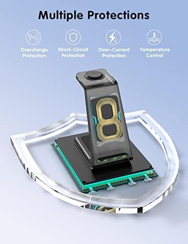 Effortless Power Hub: Joy Geek 3-in-1 Wireless Charging Station for Samsung & Android Devices – Fast Charge Your Galaxy Watch 5 Pro, S23 Ultra, and Buds2 Pro with Sleek, Space-Saving Design – Ultimate Compatibility for Efficient Device Management
