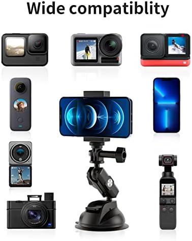 TELESIN Electric Magsafe Car Mount Vacuum Magnetic Car Phone Holder 105N 360° Reinforced Adjustable Swivel Lock, Suction Cup Phone Mount for Your Car/Gym/Mirror/iPhone & Android – Enhanced Compatibility and Speed