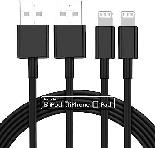 10 ft Apple MFi Certified Lightning to USB Cable – 2 Pack Long Durable i Phone Charger for Fast Charging – Compatible with i Phone 14/13/12/11/Pro/Max/X/XS/XR – Enhanced Flexibility and Performance for Home or Travel
