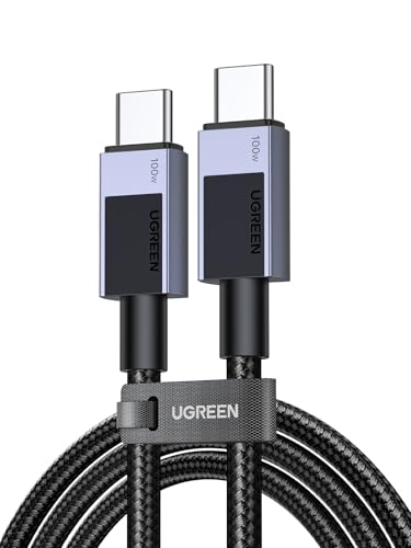 UGREEN 10 FT USB C to USB C Cable – 100 W Ultra-Fast Charging Solution for i Phone 16, Mac Book Pro, Galaxy S24 & More – Durable Nylon Braided Design with 480 Mbps Data Transfer – Essential Tech Accessory for Home, Office & Travel