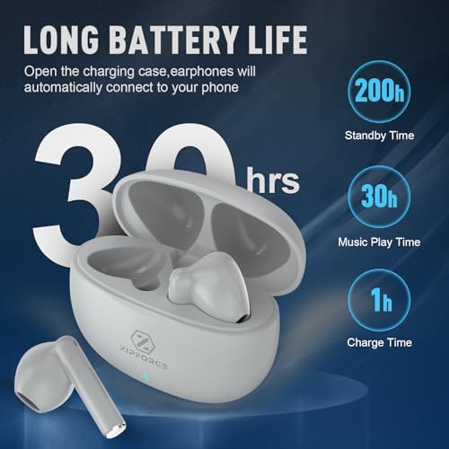ZIPFORCE Bluetooth 5.3 True Wireless Earbuds with ENC Microphones – IPX6 Waterproof, Lightweight Design, 40-Hour Playtime, Touch Control Headphones for Seamless Audio Experience and Crystal-Clear Calls
