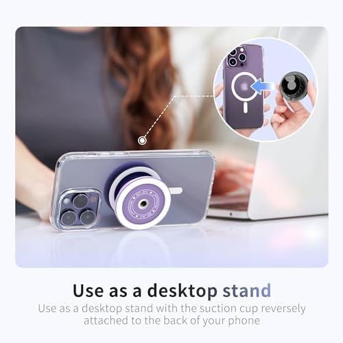 PROfezzion Magnetic Suction Phone Mount Case – Ultimate Hands-Free Solution for i Phone 12-16 & All Smartphones – Perfect for Tik Tok, Vlogging, and Selfie Photography on Smooth Surfaces – Lightweight Silicone Design for Easy Portability and Versatile Usage