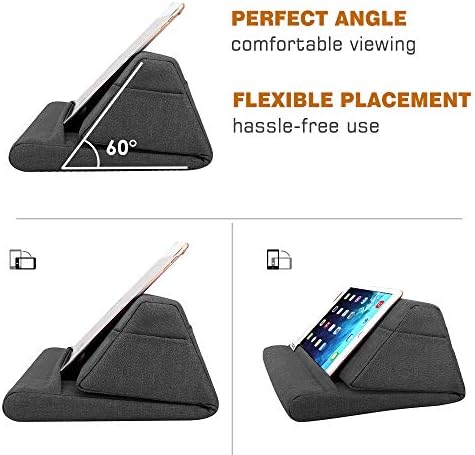 Mo Ko Tablet Pillow Stand – Premium Soft Support for Tablets Up to 11 Inches, Ideal for i Pad 10.2″ (8 th Gen), i Pad Air 4/3, i Pad Pro 11/10.5/9.7, Mini 5/4, Galaxy Tab S6/S7 11″ – Luxurious Hands-Free Viewing Solution in Chic Purple for Ultimate Relaxation and Versatile Use