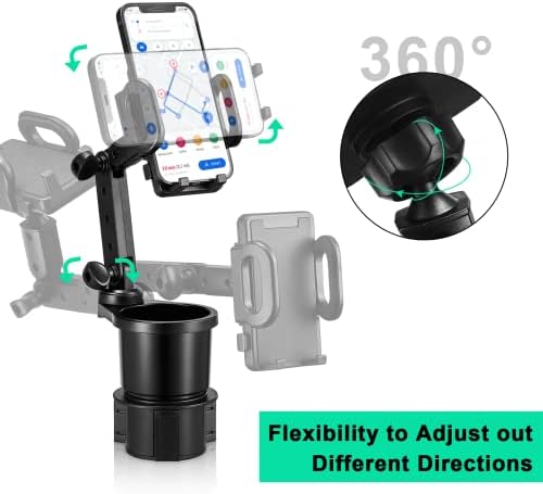Revolutionary THIS HILL 2-in-1 Cup Holder & Smartphone Mount – 360° Rotating Design with Adjustable Base for Secure Fit in Any Car – Compatible with All i Phone Models and Smartphones for Seamless Navigation and Hands-Free Use